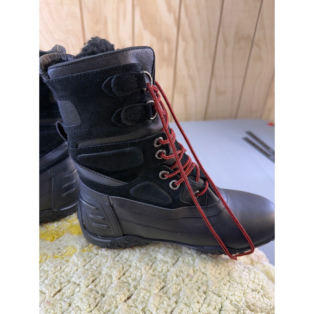 Pajar Canada Waterproof Winter Snow Boots Black Red Laces Womens 8-8.5 beautiful - Picture 2 of 16